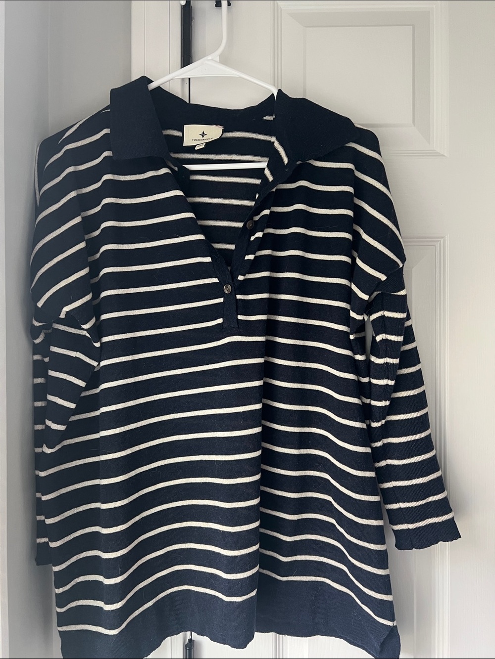 Tuckernuck Navy and White Striped Polo Tunic